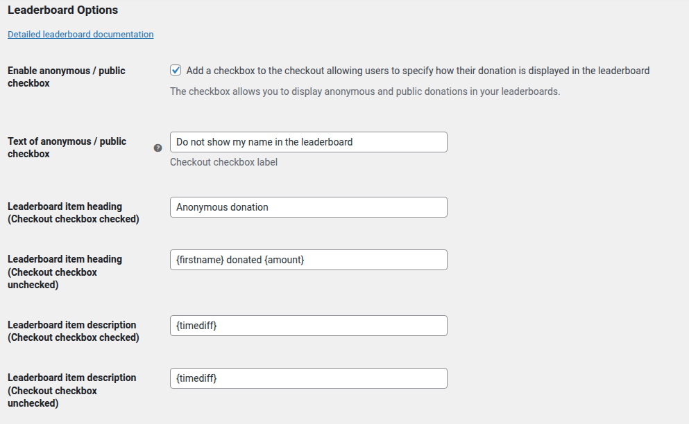 Leaderboard Settings